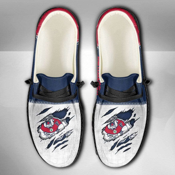 NCAA Fresno State Bulldogs Hey Dude Shoes Wally Lace Up Loafers Moccasin Slippers