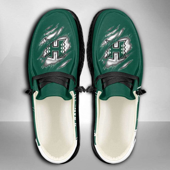 NCAA Hawaii Rainbow Warriors Hey Dude Shoes Wally Lace Up Loafers Moccasin Slippers