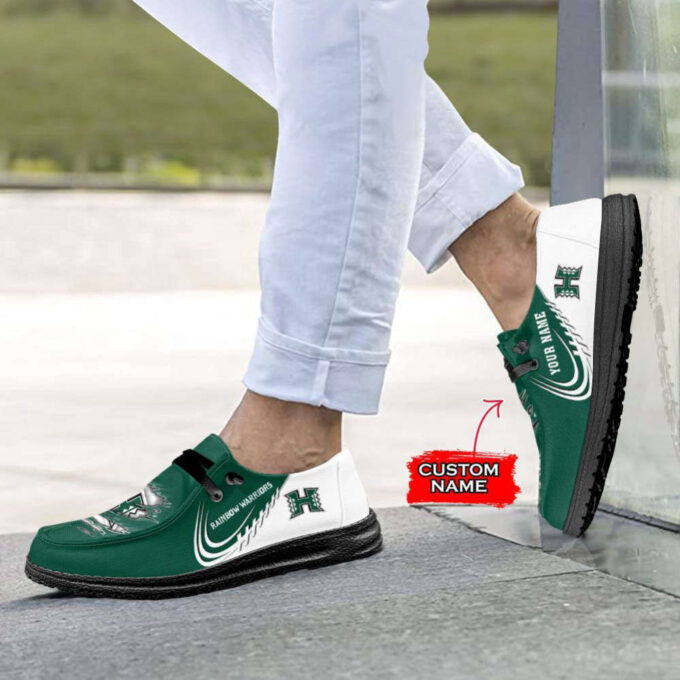 NCAA Hawaii Rainbow Warriors Hey Dude Shoes Wally Lace Up Loafers Moccasin Slippers