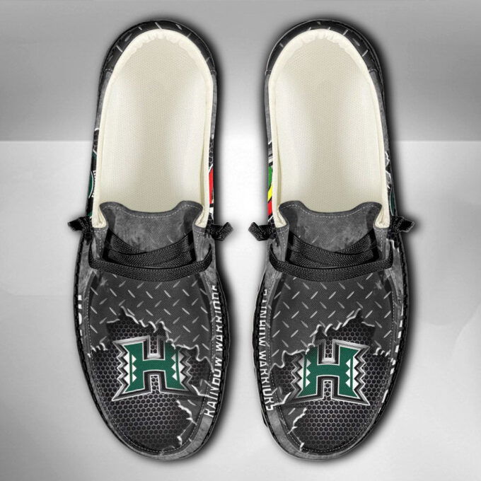 NCAA Hawaii Rainbow Warriors Hey Dude Shoes Wally Lace Up Loafers Moccasin Slippers