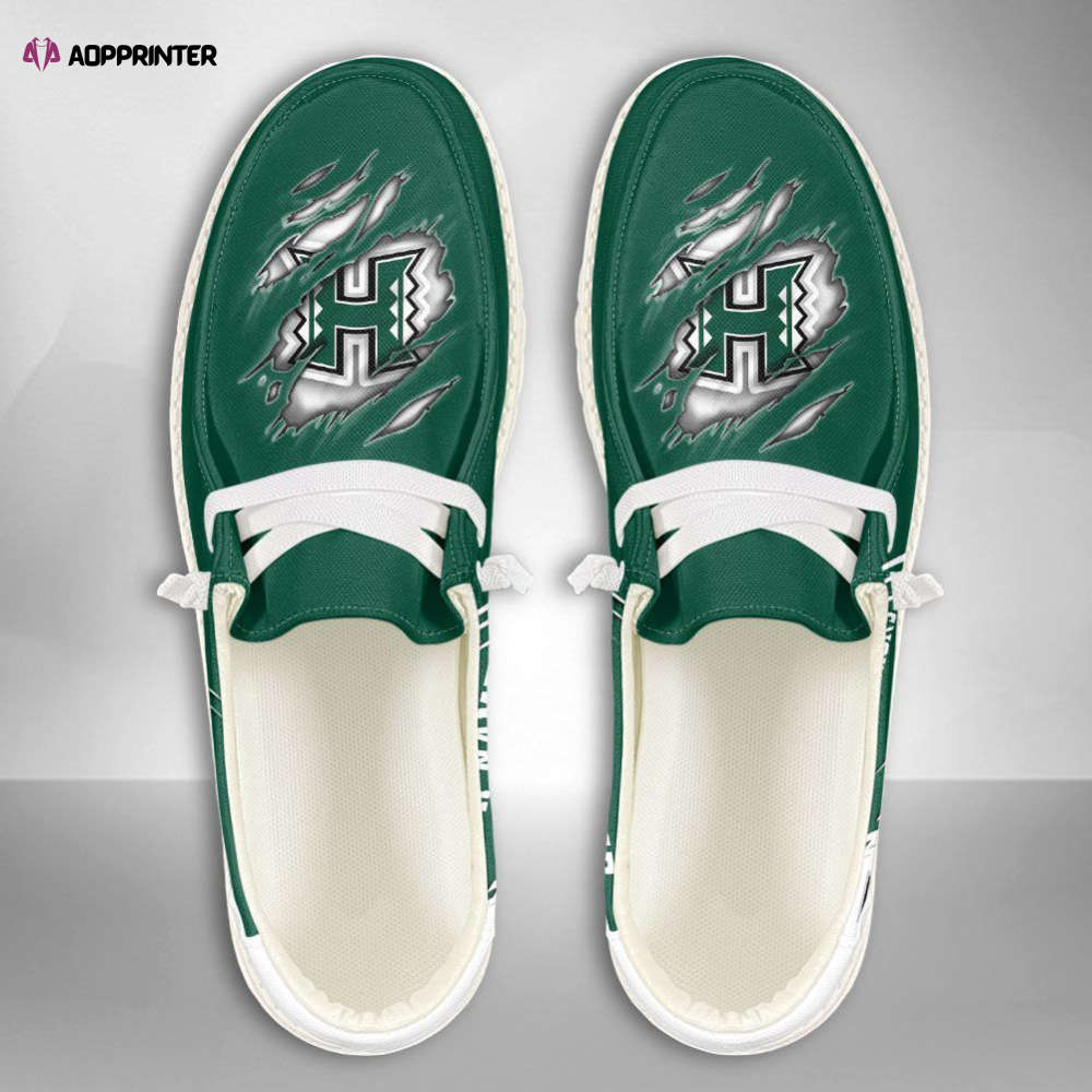 NCAA Hawaii Rainbow Warriors Hey Dude Shoes Wally Lace Up Loafers Moccasin Slippers NCAA Hawaii Rainbow Warriors Hey Dude Shoes Wally Lace Up Loafers Moccasin Slippers