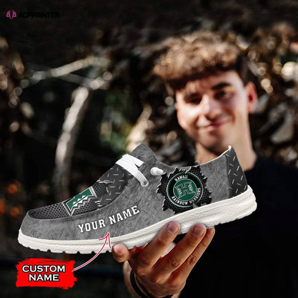 NCAA Hawaii Rainbow Warriors Hey Dude Shoes Wally Lace Up Loafers Moccasin Slippers NCAA Hawaii Rainbow Warriors Hey Dude Shoes Wally Lace Up Loafers Moccasin Slippers