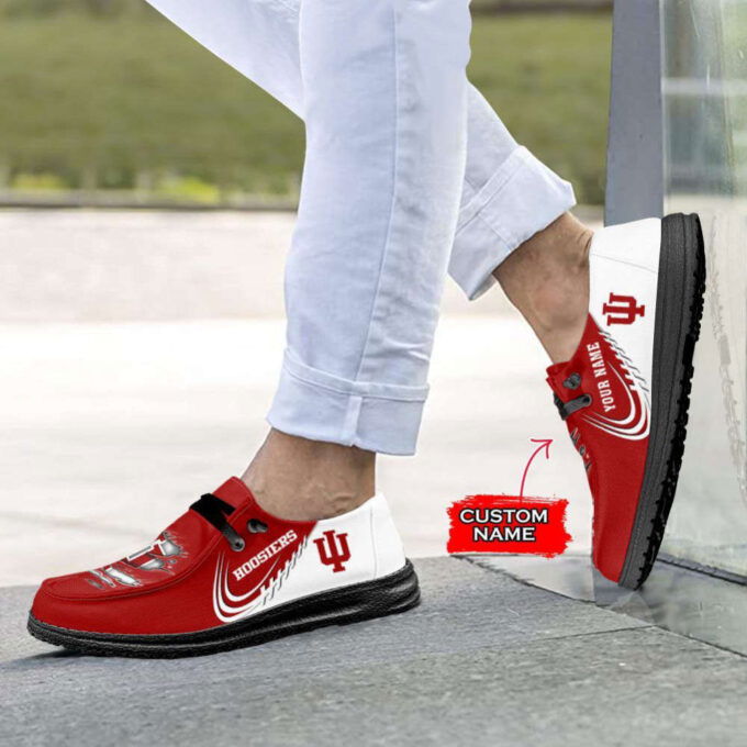 NCAA Indiana Hoosiers Hey Dude Shoes Wally Lace Up Loafers Moccasin Slippers