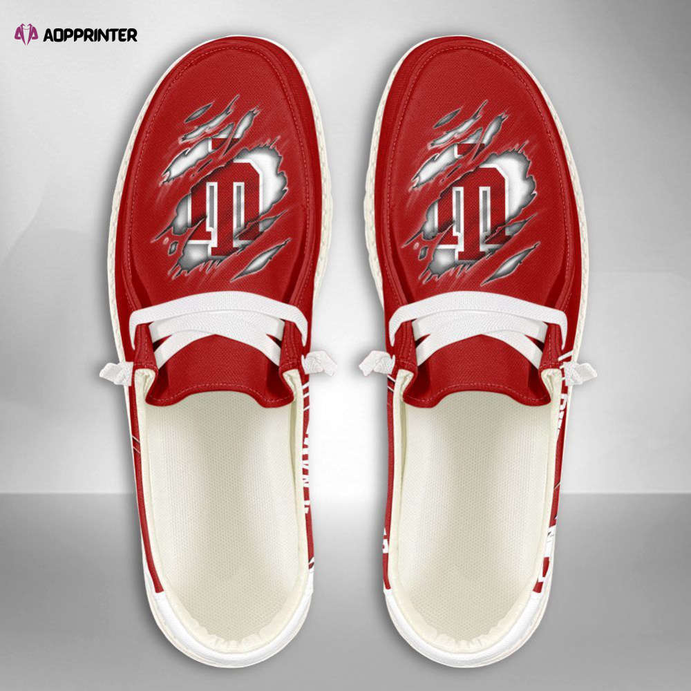 NCAA Indiana Hoosiers Hey Dude Shoes Wally Lace Up Loafers Moccasin Slippers NCAA Indiana Hoosiers Hey Dude Shoes Wally Lace Up Loafers Moccasin Slippers