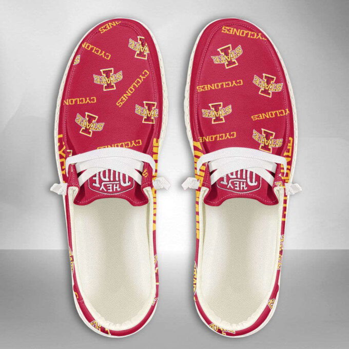 NCAA Iowa State Cyclones Hey Dude Shoes Wally Lace Up Loafers Moccasin Slippers HDS0473