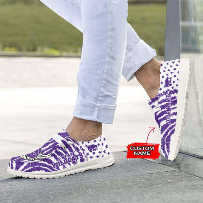 NCAA Kansas State Wildcats Hey Dude Shoes Wally Lace Up Loafers Moccasin Slippers Fan Gifts