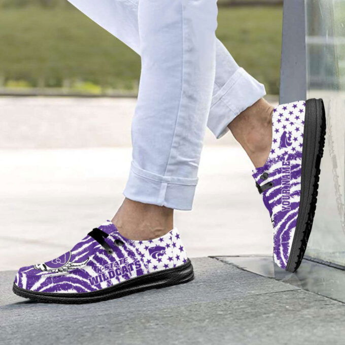 NCAA Kansas State Wildcats Hey Dude Shoes Wally Lace Up Loafers Moccasin Slippers Fan Gifts