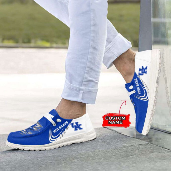 NCAA Kentucky Wildcats Hey Dude Shoes Wally Lace Up Loafers Moccasin Slippers Fan Gifts