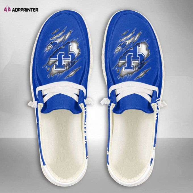 NCAA Kentucky Wildcats Hey Dude Shoes Wally Lace Up Loafers Moccasin Slippers Fan Gifts