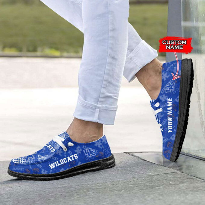 NCAA Kentucky Wildcats Hey Dude Shoes Wally Lace Up Loafers Moccasin Slippers HDS0541