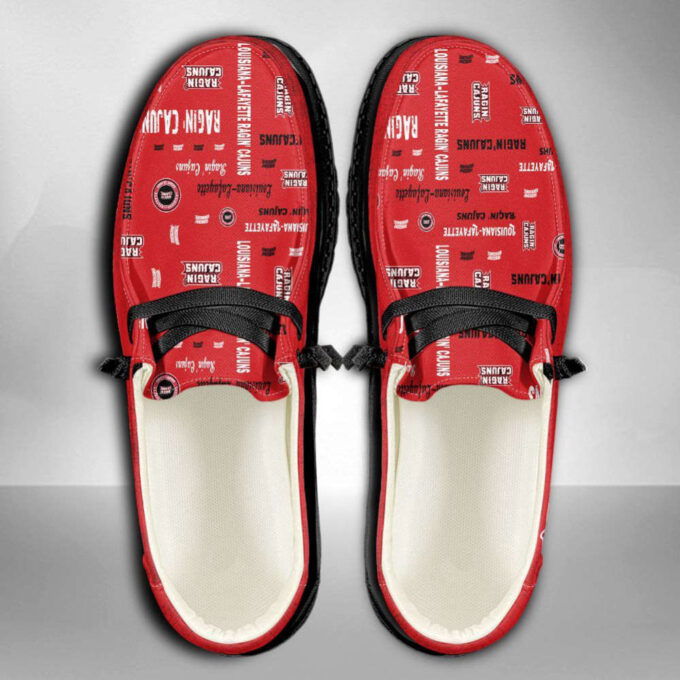 NCAA Louisiana Lafayette Ragin’ Cajuns Hey Dude Shoes Wally Lace Up Loafers Moccasin Slippers HDS0566