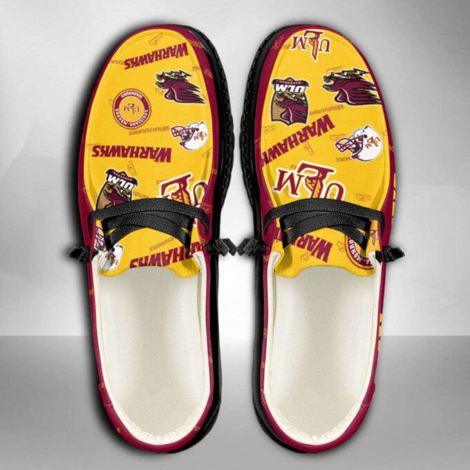 NCAA Louisiana Monroe Warhawks Hey Dude Shoes Wally Lace Up Loafers Moccasin Slippers Fan Gifts
