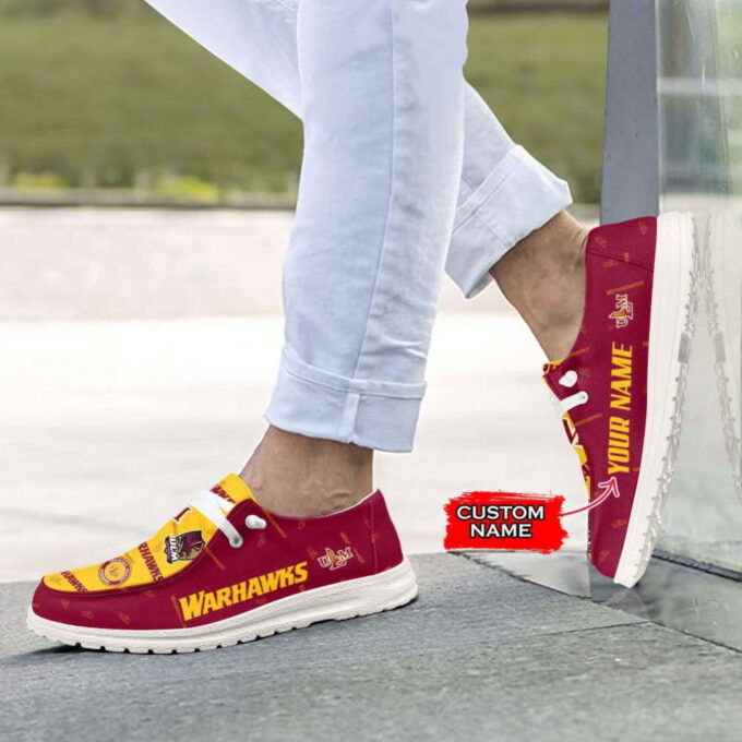 NCAA Louisiana Monroe Warhawks Hey Dude Shoes Wally Lace Up Loafers Moccasin Slippers Fan Gifts