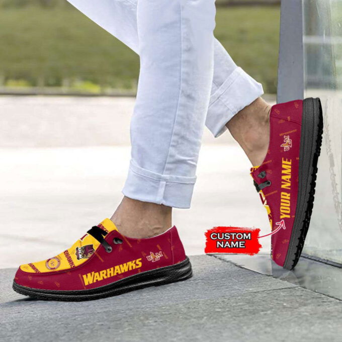 NCAA Louisiana Monroe Warhawks Hey Dude Shoes Wally Lace Up Loafers Moccasin Slippers Fan Gifts
