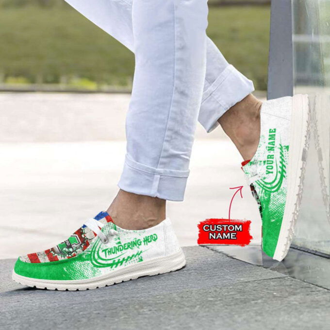 NCAA Marshall Thundering Herd Hey Dude Shoes Wally Lace Up Loafers Moccasin Slippers