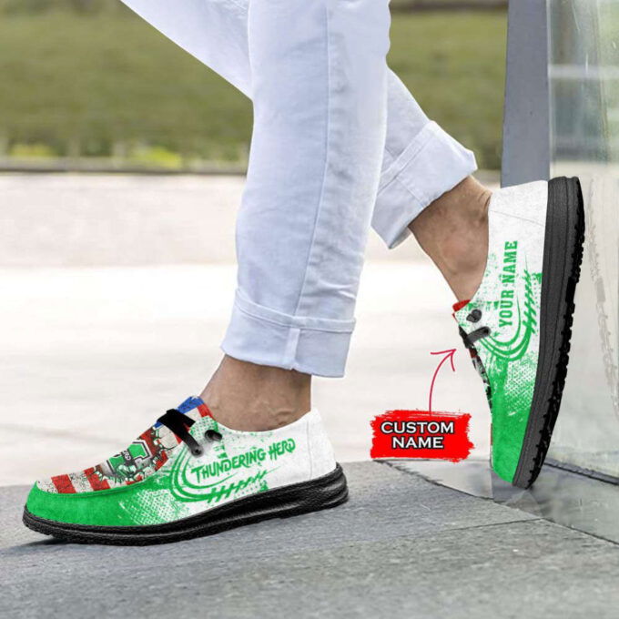 NCAA Marshall Thundering Herd Hey Dude Shoes Wally Lace Up Loafers Moccasin Slippers