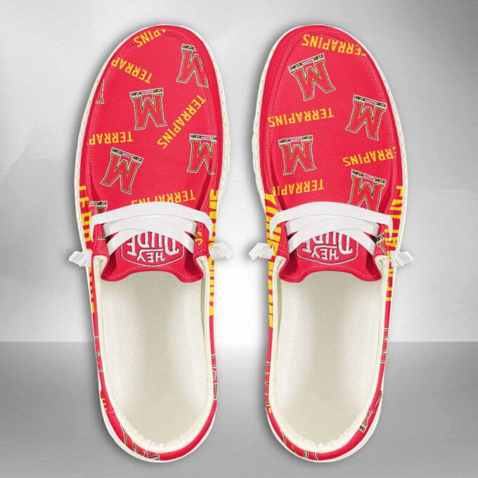 NCAA Maryland Terrapins Hey Dude Shoes Wally Lace Up Loafers Moccasin Slippers