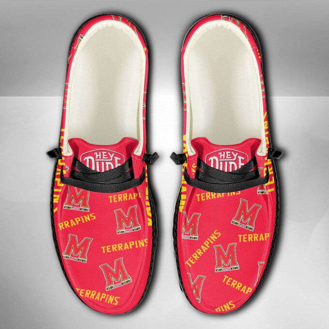 NCAA Maryland Terrapins Hey Dude Shoes Wally Lace Up Loafers Moccasin Slippers