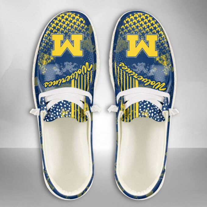 NCAA Michigan Wolverines Hey Dude Shoes Wally Lace Up Loafers Moccasin Slippers Fan Gifts