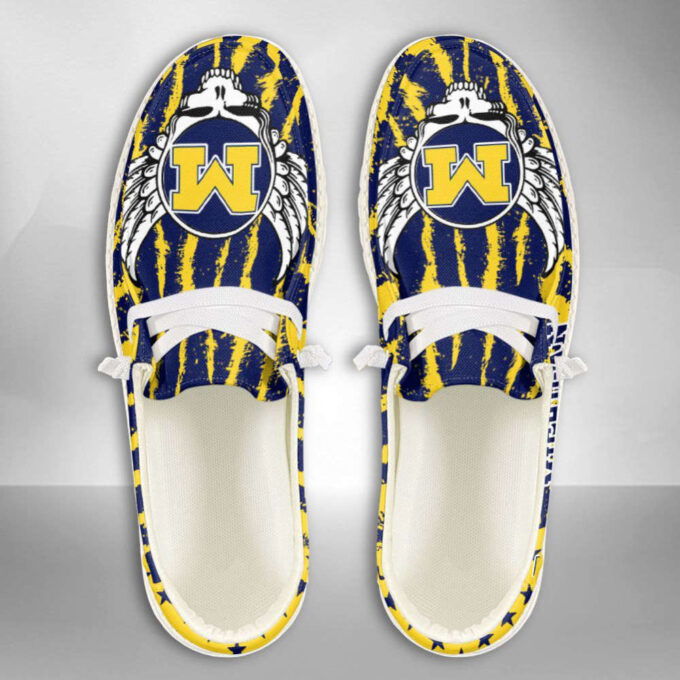 NCAA Michigan Wolverines Hey Dude Shoes Wally Lace Up Loafers Moccasin Slippers Fan Gifts