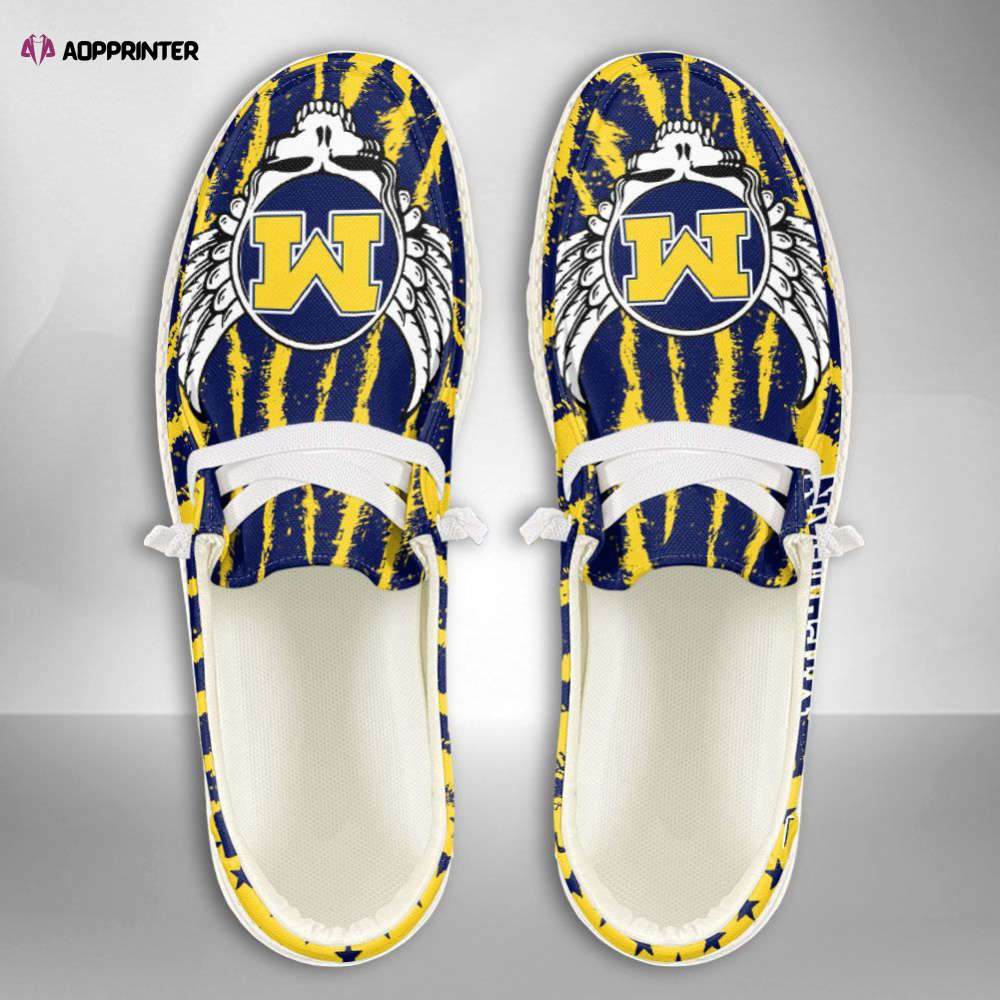 NCAA Michigan Wolverines Hey Dude Shoes Wally Lace Up Loafers Moccasin Slippers Fan Gifts NCAA Michigan Wolverines Hey Dude Shoes Wally Lace Up Loafers Moccasin Slippers Fan Gifts