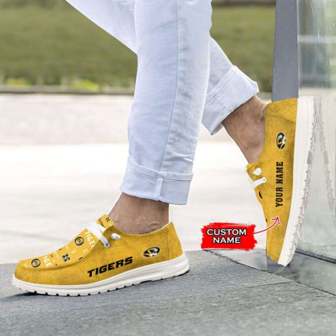 NCAA Missouri Tigers Hey Dude Shoes Wally Lace Up Loafers Moccasin Slippers HDS0736