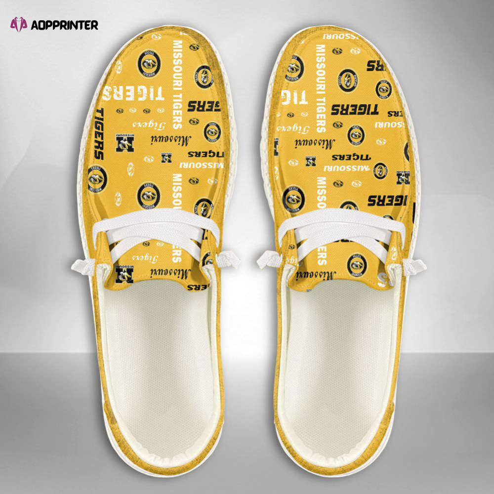 NCAA Missouri Tigers Hey Dude Shoes Wally Lace Up Loafers Moccasin Slippers HDS0736 NCAA Missouri Tigers Hey Dude Shoes Wally Lace Up Loafers Moccasin Slippers HDS0736