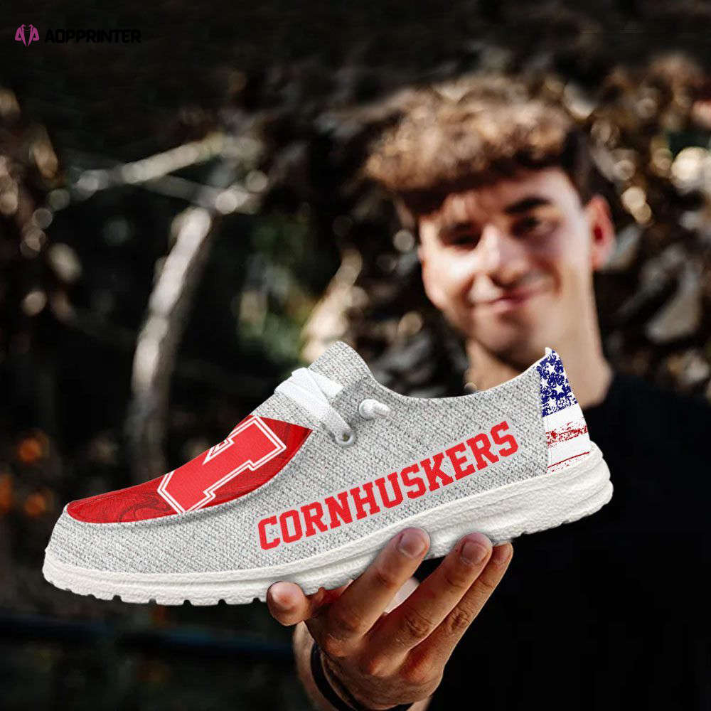 NCAA Nebraska Cornhuskers Hey Dude Shoes Wally Lace Up Loafers Moccasin Slippers HDS0754 NCAA Nebraska Cornhuskers Hey Dude Shoes Wally Lace Up Loafers Moccasin Slippers HDS0754