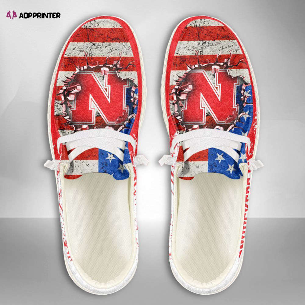 NCAA Nebraska Cornhuskers Hey Dude Shoes Wally Lace Up Loafers Moccasin Slippers NCAA Nebraska Cornhuskers Hey Dude Shoes Wally Lace Up Loafers Moccasin Slippers