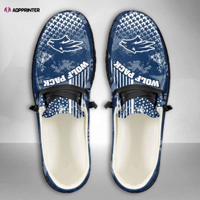NCAA Nevada Wolf Pack Hey Dude Shoes Wally Lace Up Loafers Moccasin Slippers HDS0771