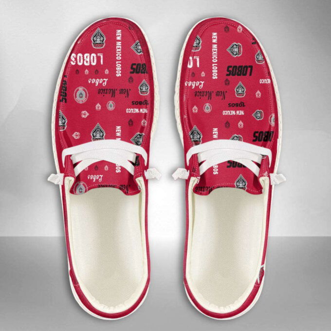 NCAA New Mexico Lobos Hey Dude Shoes Wally Lace Up Loafers Moccasin Slippers