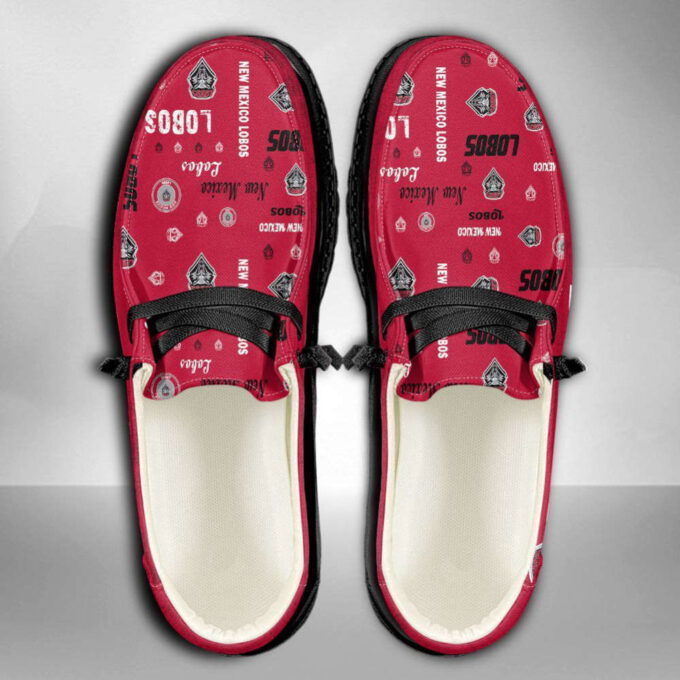 NCAA New Mexico Lobos Hey Dude Shoes Wally Lace Up Loafers Moccasin Slippers
