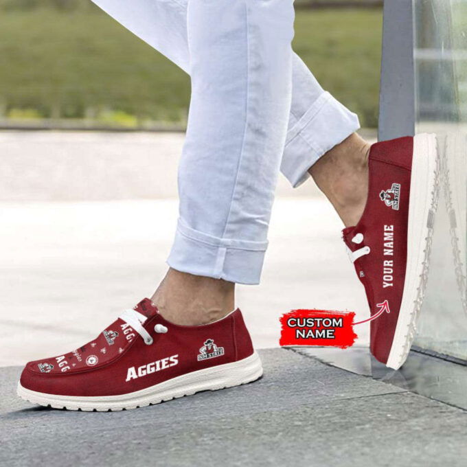NCAA New Mexico State Aggies Hey Dude Shoes Wally Lace Up Loafers Moccasin Slippers Fan Gifts