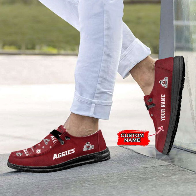 NCAA New Mexico State Aggies Hey Dude Shoes Wally Lace Up Loafers Moccasin Slippers Fan Gifts