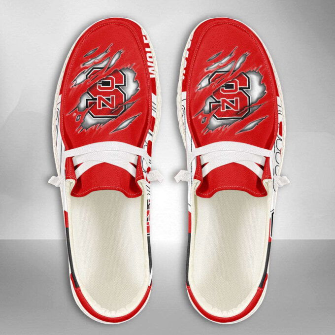 NCAA North Carolina State Wolfpack Hey Dude Shoes Wally Lace Up Loafers Moccasin Slippers