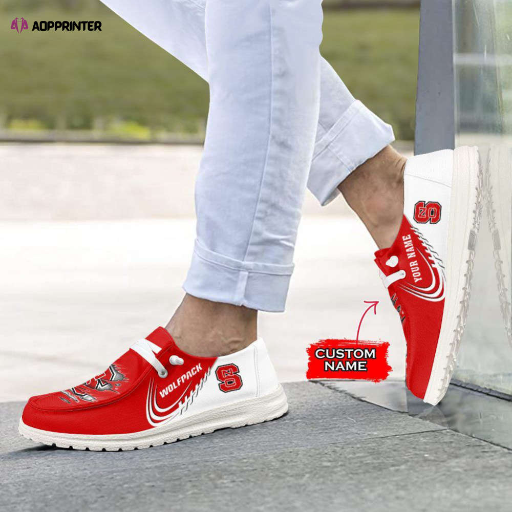 NCAA North Carolina State Wolfpack Hey Dude Shoes Wally Lace Up Loafers Moccasin Slippers NCAA North Carolina State Wolfpack Hey Dude Shoes Wally Lace Up Loafers Moccasin Slippers
