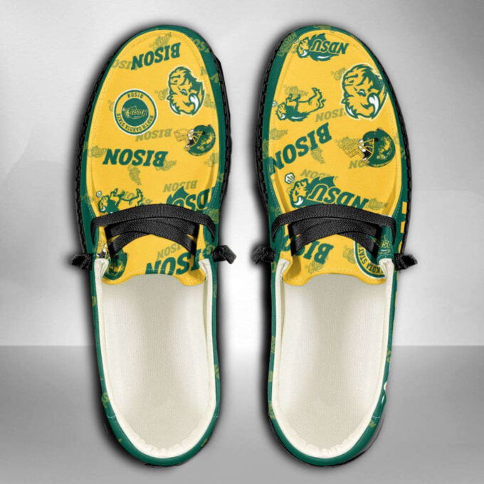 NCAA North Dakota State Bison Hey Dude Shoes Wally Lace Up Loafers Moccasin Slippers Fan Gifts