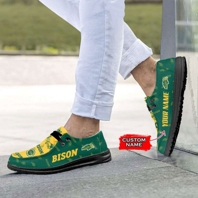 NCAA North Dakota State Bison Hey Dude Shoes Wally Lace Up Loafers Moccasin Slippers Fan Gifts