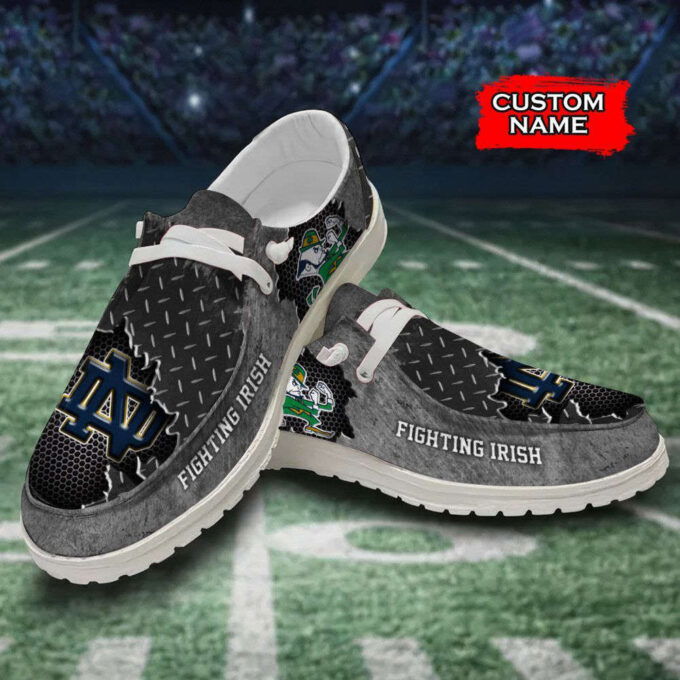 NCAA Notre Dame Fighting Irish Hey Dude Shoes Wally Lace Up Loafers Moccasin Slippers