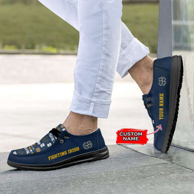 NCAA Notre Dame Fighting Irish Hey Dude Shoes Wally Lace Up Loafers Moccasin Slippers