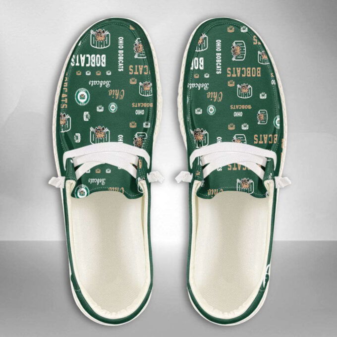 NCAA Ohio Bobcats Hey Dude Shoes Wally Lace Up Loafers Moccasin Slippers HDS0882
