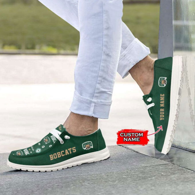 NCAA Ohio Bobcats Hey Dude Shoes Wally Lace Up Loafers Moccasin Slippers HDS0882