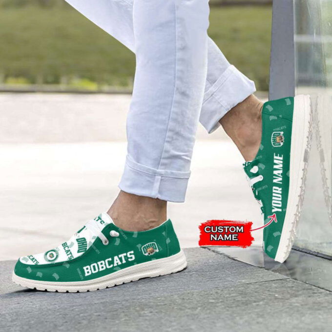 NCAA Ohio Bobcats Hey Dude Shoes Wally Lace Up Loafers Moccasin Slippers Fan Gifts