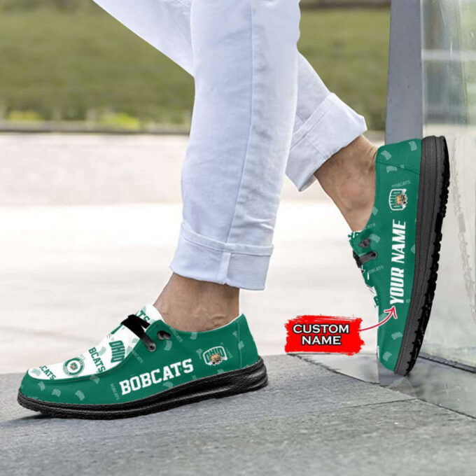 NCAA Ohio Bobcats Hey Dude Shoes Wally Lace Up Loafers Moccasin Slippers Fan Gifts