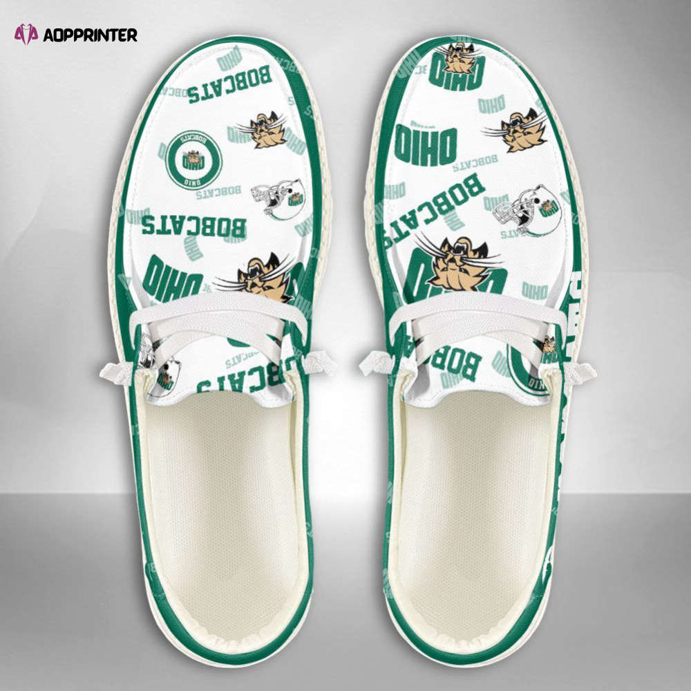 NCAA Ohio Bobcats Hey Dude Shoes Wally Lace Up Loafers Moccasin Slippers Fan Gifts NCAA Ohio Bobcats Hey Dude Shoes Wally Lace Up Loafers Moccasin Slippers Fan Gifts