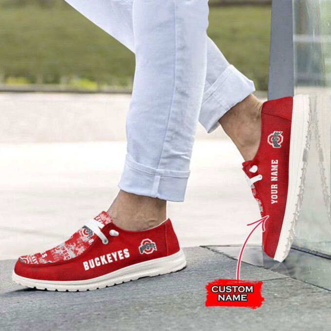 NCAA Ohio State Buckeyes Hey Dude Shoes Wally Lace Up Loafers Moccasin Slippers