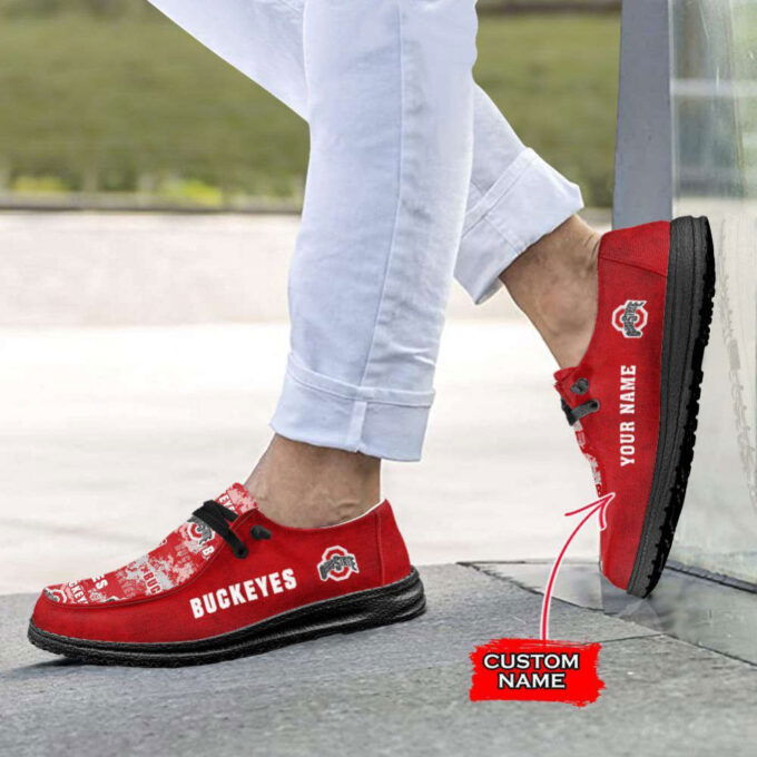 NCAA Ohio State Buckeyes Hey Dude Shoes Wally Lace Up Loafers Moccasin Slippers