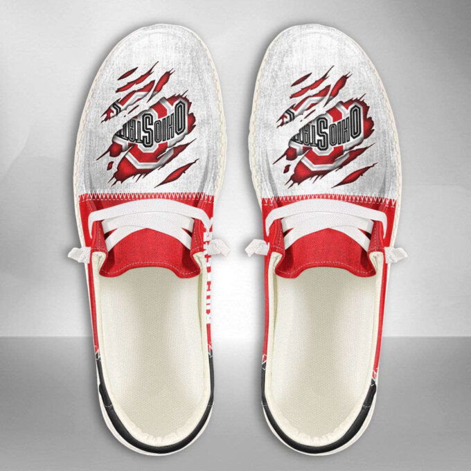 NCAA Ohio State Buckeyes Hey Dude Shoes Wally Lace Up Loafers Moccasin Slippers