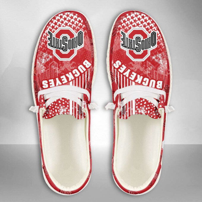 NCAA Ohio State Buckeyes Hey Dude Shoes Wally Lace Up Loafers Moccasin Slippers Fan Gifts
