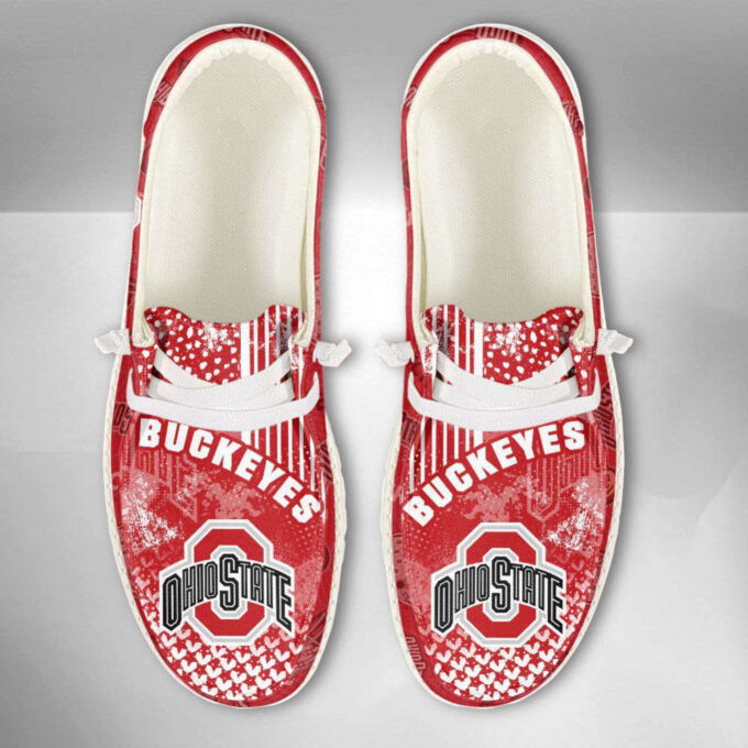 NCAA Ohio State Buckeyes Hey Dude Shoes Wally Lace Up Loafers Moccasin Slippers Fan Gifts